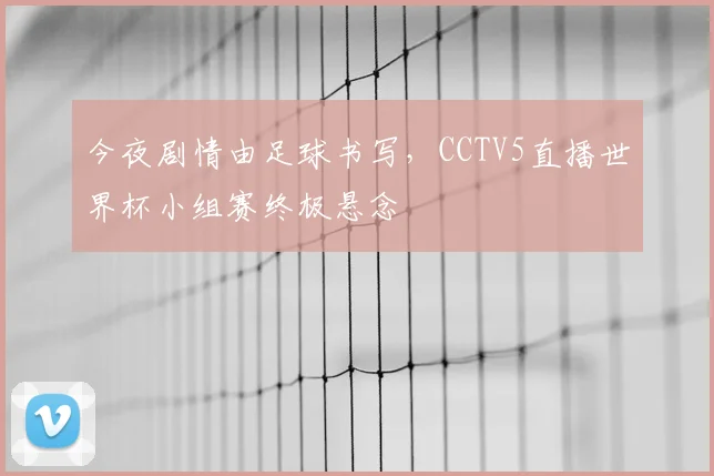 今夜剧情由足球书写，CCTV5直播世界杯小组赛终极悬念